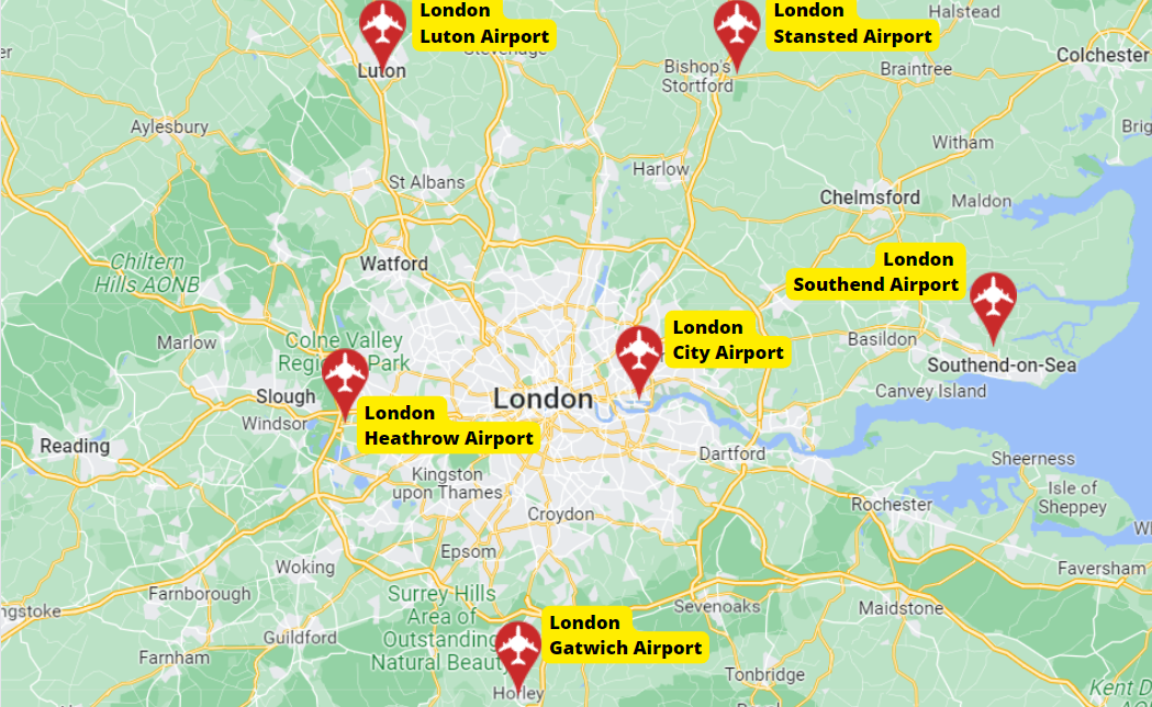 Airports In London Map Cora Meriel